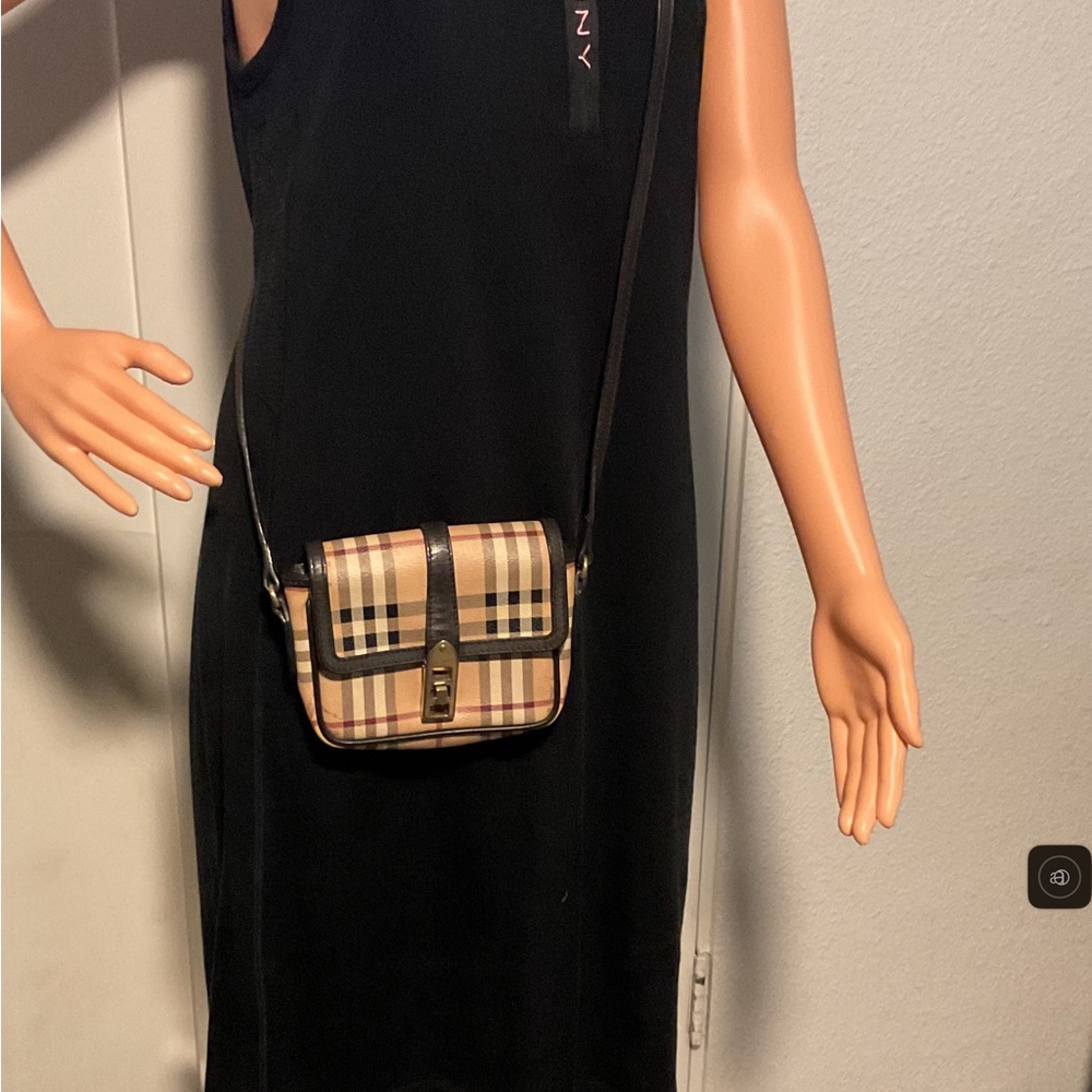 Burberry Tan and Black Check Crossbody Bag - Picture 13 of 13